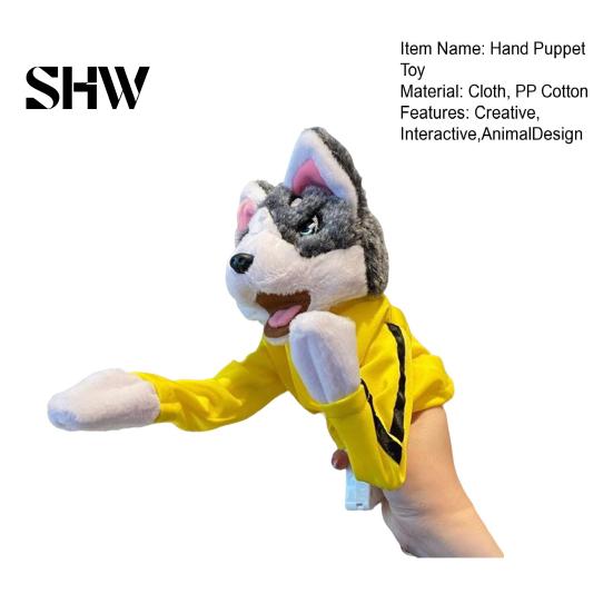 Durable Chew Toys for Dogs Boxing Animal Hand Puppet, Plush Shark Dinosaur Dog Toy Pets, Interactive Soft Cotton Filled Pet Play Training Prop,