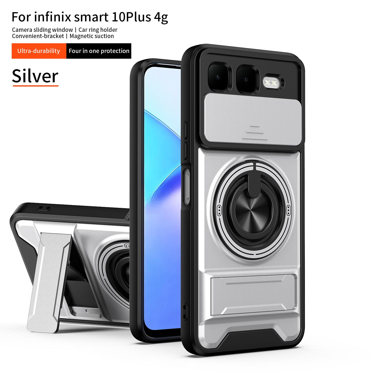 Чехол для Infinix Smart 10 Plus Чехол-книжка для Infinix Smart 10 Plus с держателем-подставкой Magsafe, Магнитная, Защита камеры, Бронированный Infinix Smart 10 Plus