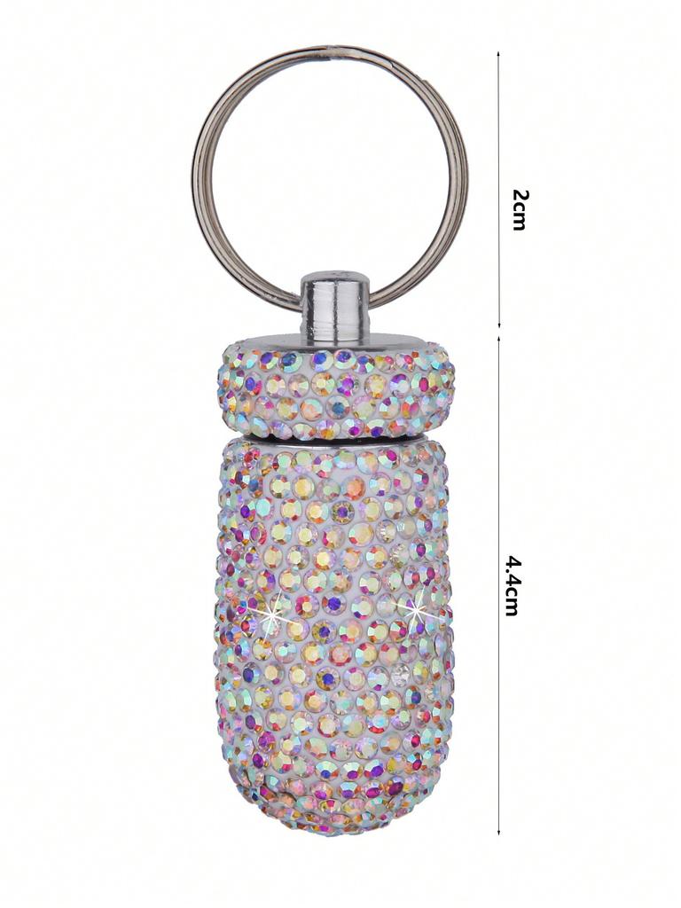 Pill Container Portable Pill Bottle Case Waterproof Travel Crystal Mini Pill Holder Storage with Keychain for Outdoor
