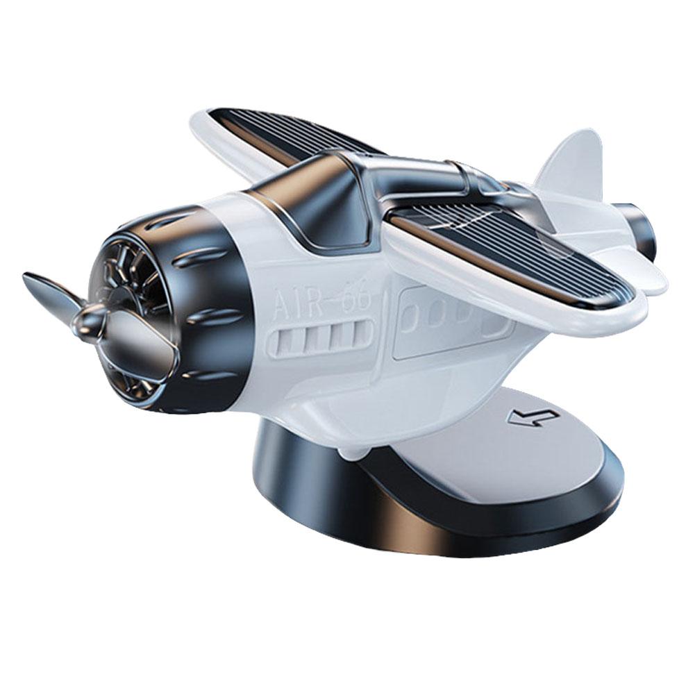 Solar Powered Aircraft Model Plastic Airplane Decoration Motion Activated Rotating Airplane Ornament for Car Dashboard