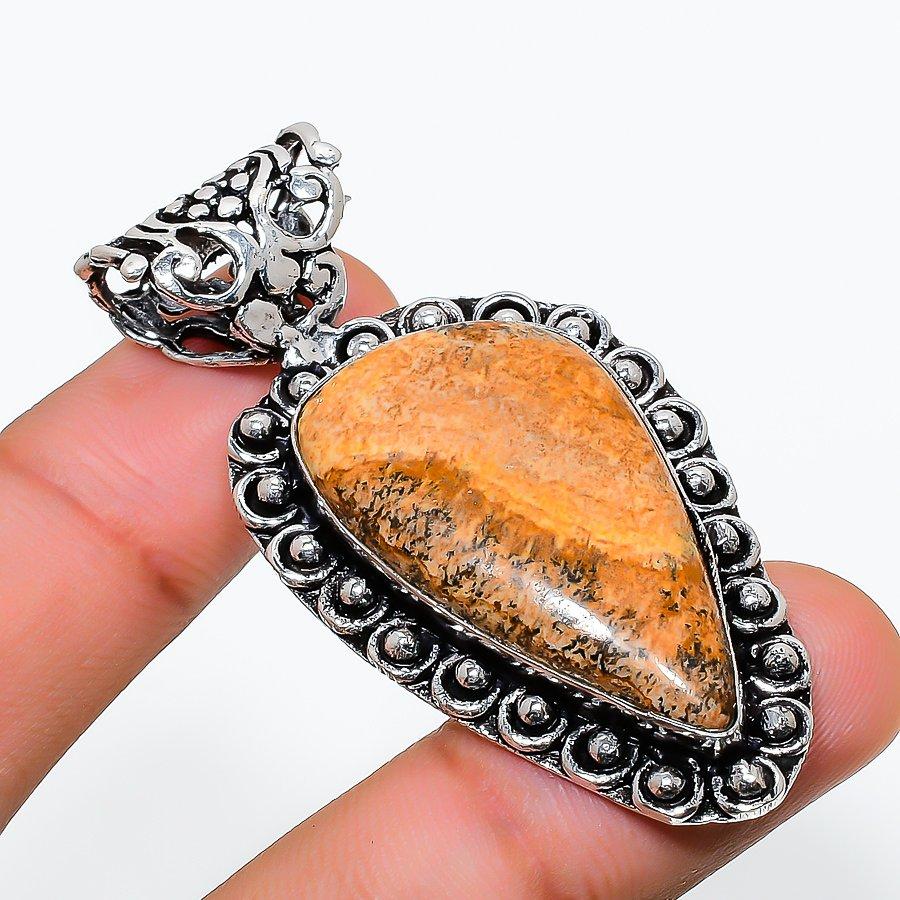 

Picture Jasper Gemstone Handmade Ethnic Jewelry Pendant 2.25 SR-6879