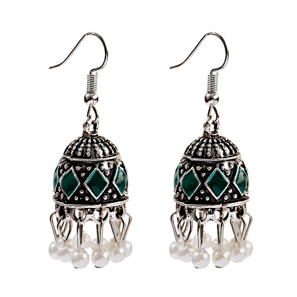 Pendientes Piercing Indian Zircon Jhumka Tassel Earrings Women Accessories Kolczyki Copper Color Earring Trendy Party Ear Rings