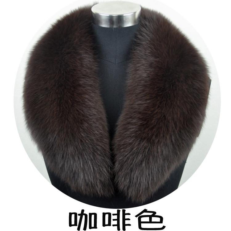 

Real Fox Fur Collar Women Winter Natural Fur Scarf Fluffy Fur Shawls For Women Collars Men Coat Large Size Neck Warmer Scarves 75cm кавовий