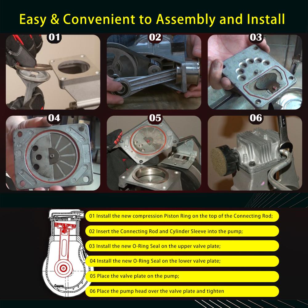 KK-4835 Compressor Piston Kit Connecting Rod Replacement Kit Fits For Craftman/Devildiss/Dewalt/Porter Cable, KK5081 A02743