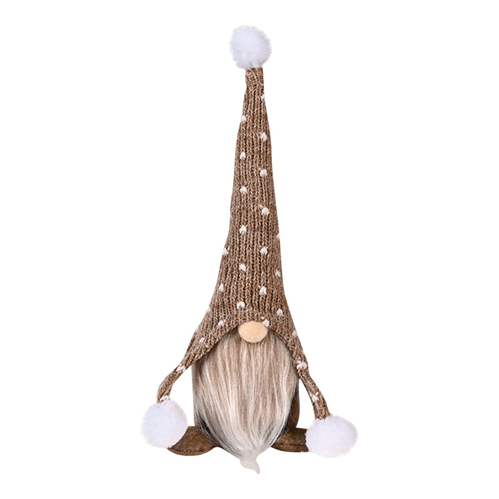 

Белая Борода Безликая Кукла Вязаная Шапка Сидящая Кукла Орнамент кофейный