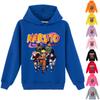 Japanese Anime Naruto Sweatshirt Casual Boys Girls Cotton Hoodies Cool Cartoon Hooded Sweatshirt Tops Kids Pullover Sportswear Tops