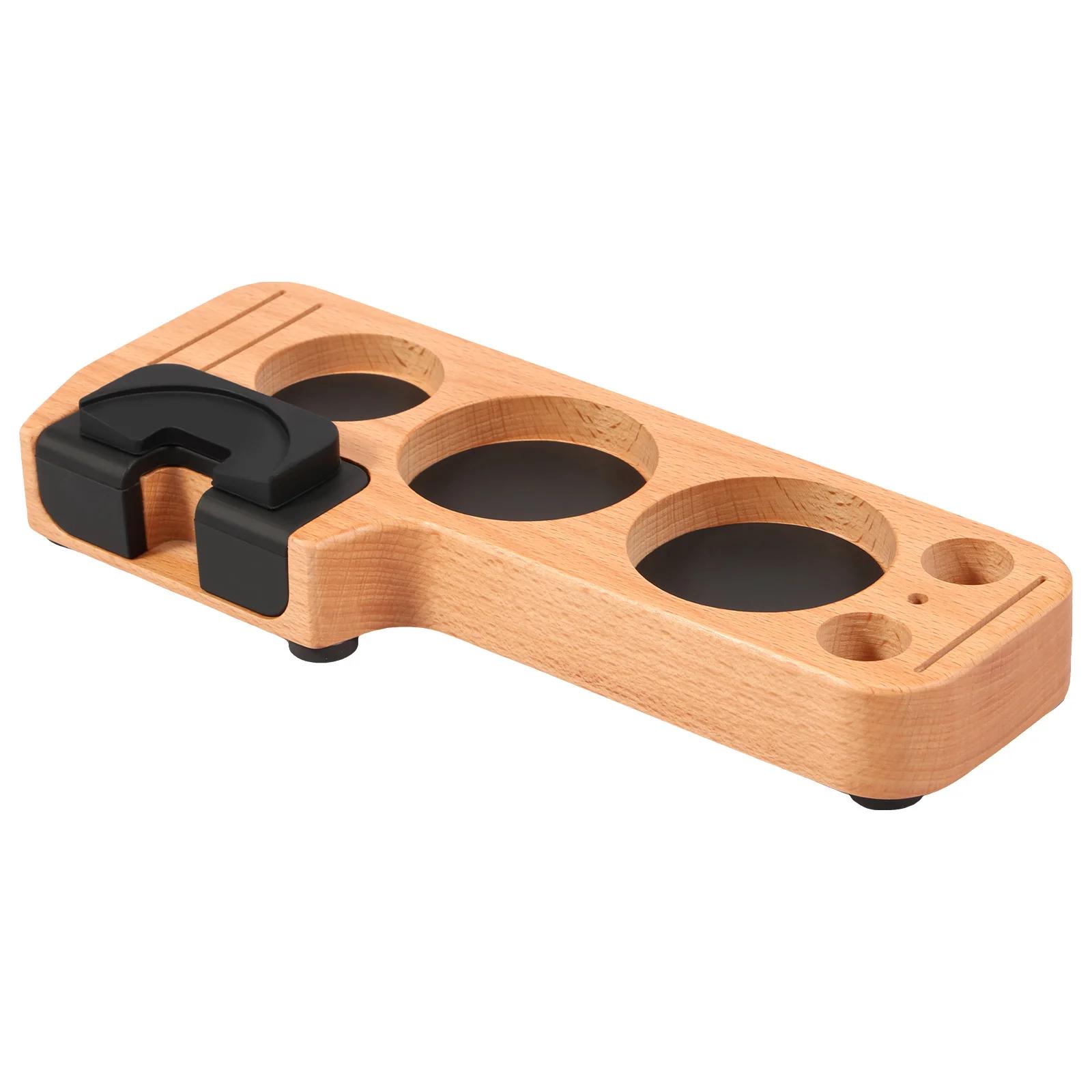 

Coffee Tamper Mat Station Stand Wooden Espresso Tamping Station Base Portafilter Holder Support Base Rack Espresso Accessories