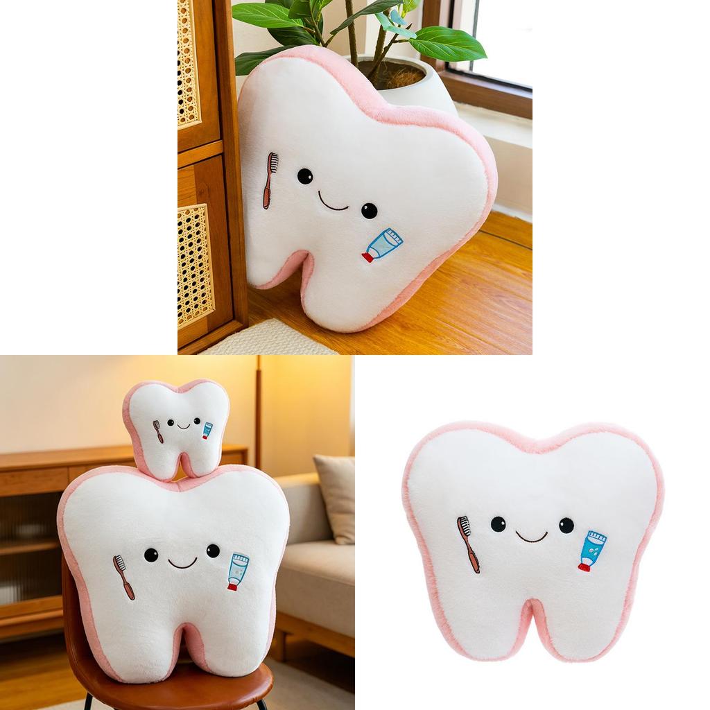 Creative Tooth Pillow Plush Toy For Kids Dental Care And Comfort