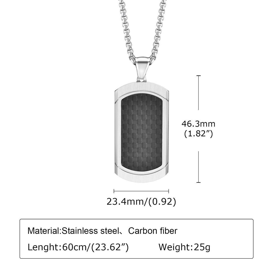 Necklace For Men Stainless Steel Zircon Inlay Geometric Pendant Black Necklace Metal No Fade Anti Rust Fashion Design Jewelry