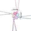 Lovecryst 4Pcs/set Fashion Lucky Four Leaf Clover Stitching Best Friend Bestie Necklace for Girls Fashion Friendship Gifts