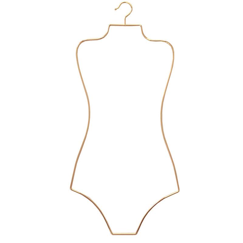 

Metal Wire Body Shape Bikini Swimsuit Hanger Girls Dress Holder Unisex Clothing Hanger Beachwear Rack for Cloakroom Laundry золотой