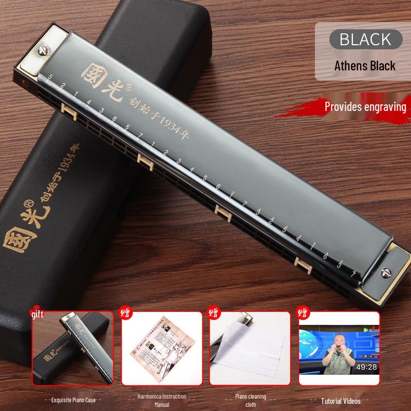 Beginner 24-Hole Double Reed C Key Harmonica for Adults and Children - Ideal Self-Study Gift