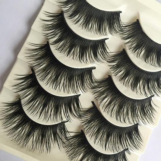 5 Pairs Beauty Long Thick Eye Lashes False Fake Cross Eyelashes Makeup Tool