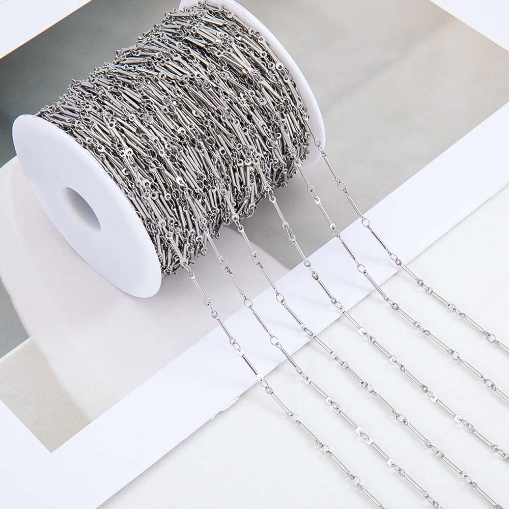 1M Stainless Steel 13mm Thin Stick Splicing Chain Gold Color Silver Color Link Chains DIY Necklace Handmade Craft Jewelry Making
