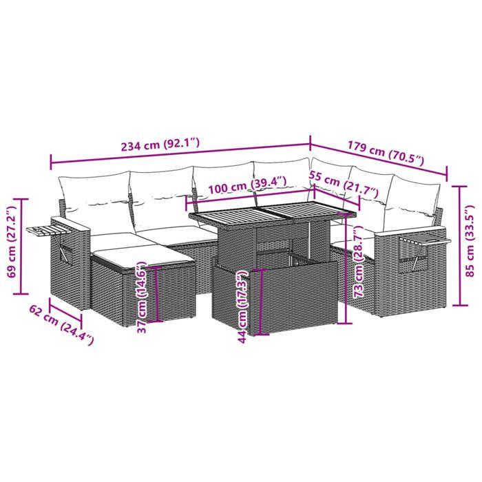 VidaXL Garden Lounge Set with Cushions 8 Pcs, Patio Sofas, Patio Furniture Set, Outdoor Furniture, Black 3273631