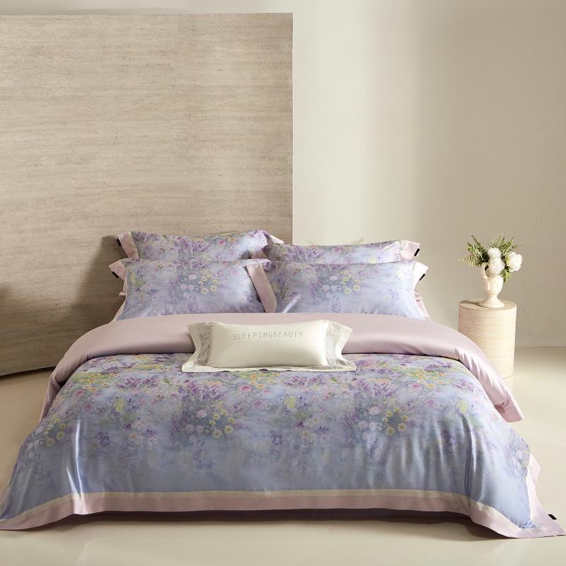 

2026 Spring/Summer High Thread Count Digital Print Luxury Chinese Style 4-Piece Bedding Set 1.8m Bed Sheet Set