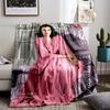 Elegant Pink Dress Portrait Blanket for All Seasons Blanket Lunch Break Throw Gift