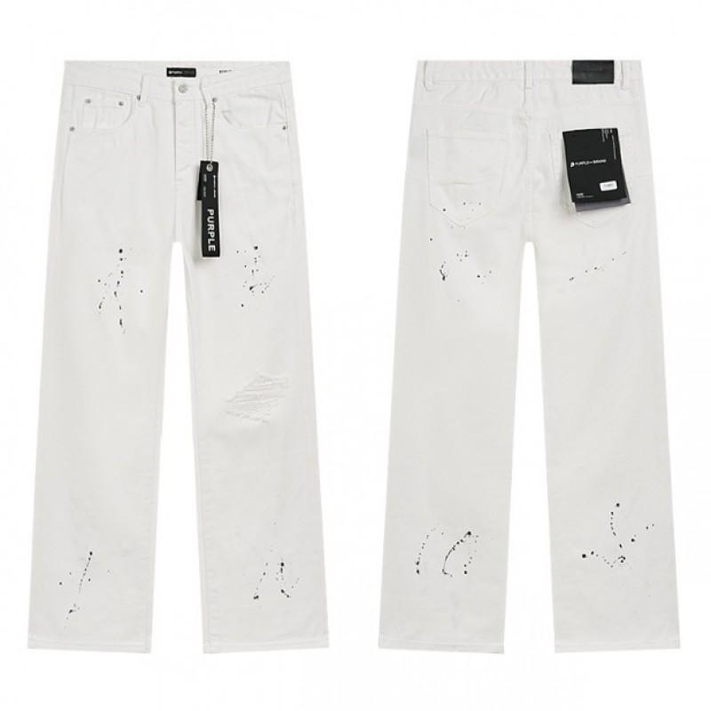 Jeans da uomo in denim lavato distressed a vita alta con dettagli strappati, vestibilità leggermente svasata