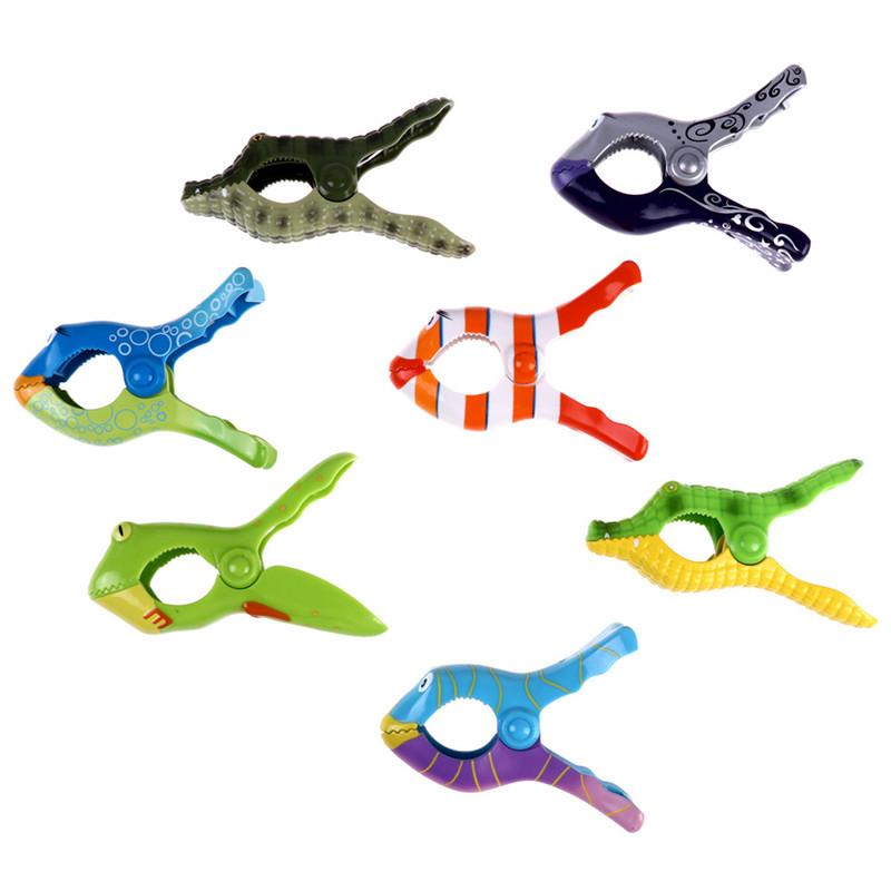 Plastic Beach Towels Clips For Sunbeds Sun Lounger Animal Decorative Clothes Pegs Pins Large Size Drying Racks Retaining Clip