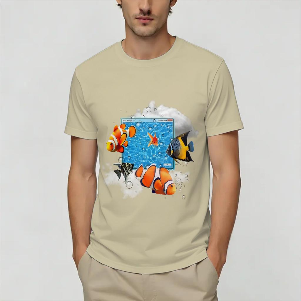 Unisexs Frutiger Aero World Vaporwave T Shirt 100 Cotton Tops Fashion Short Sleeve Collar Tee Shirt Birthday Present TShirt
