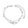 Trendy Alloy Layer Anklet for Women Waterproof Designs With Crystals Embellishments Vocation Accessory Outfits