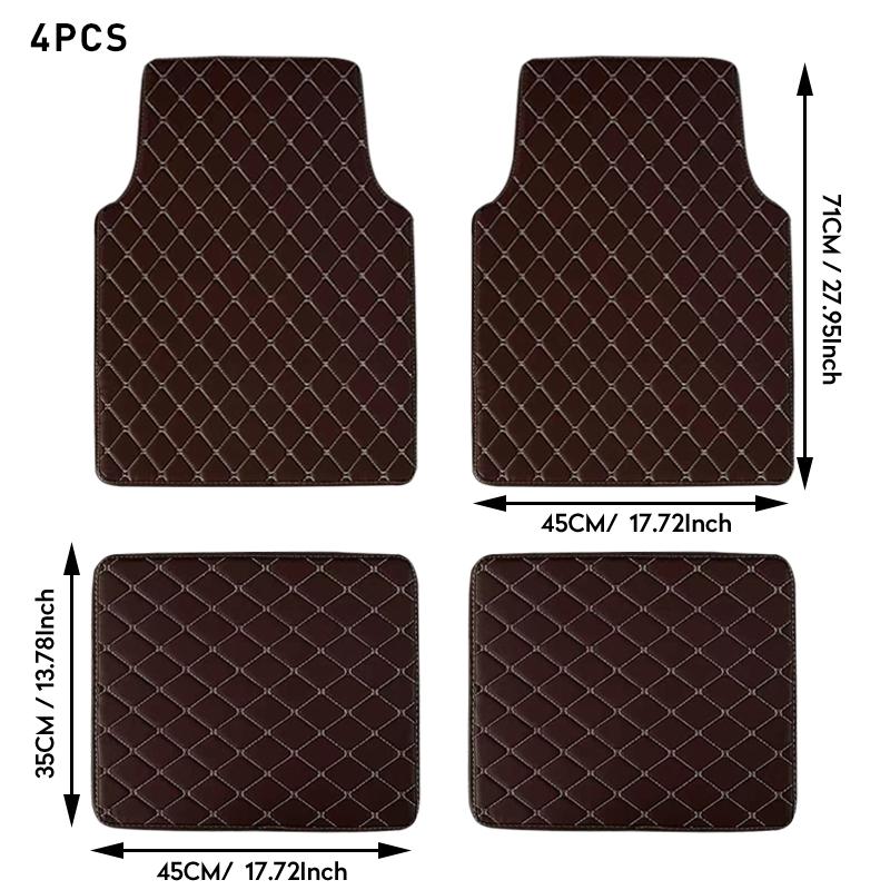5PCS Universal PU Leather Car Floor Mats Front Rear Full Set Car Carpet Waterproof Auto Foot Pad Car Accessories Interior