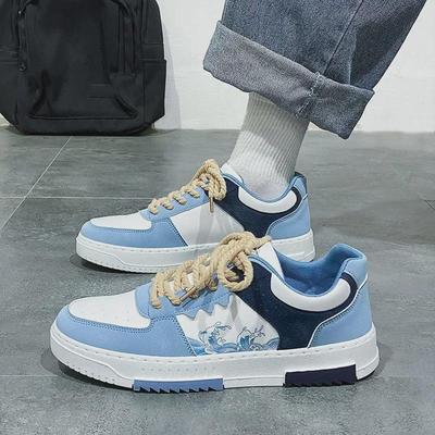 2024 Spring Men's Breathable White Trendy Thick-Soled Sports Casual Shoes