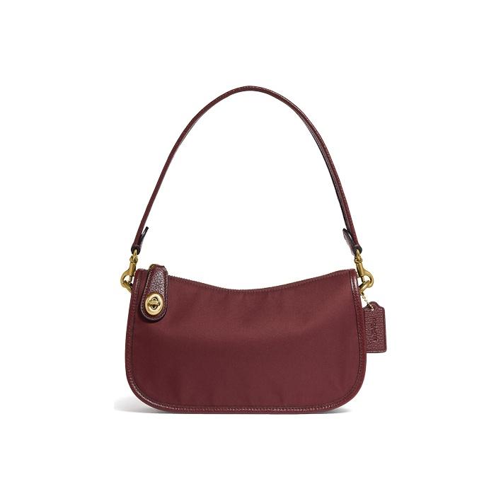 

Coach Swinger 23 Solid Color Casual Morandi Series Nylon Underarm Bag Mahjong Bag Crossbody Shoulder Bag Women bags Burgundy C0835-B4WN Basic Set (Bag+Dust Bag)