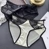 Ladies Spring Summer Light Luxury Premium Sense Bright Face Mesh Hollowed Out Ice Silk Lace Panties