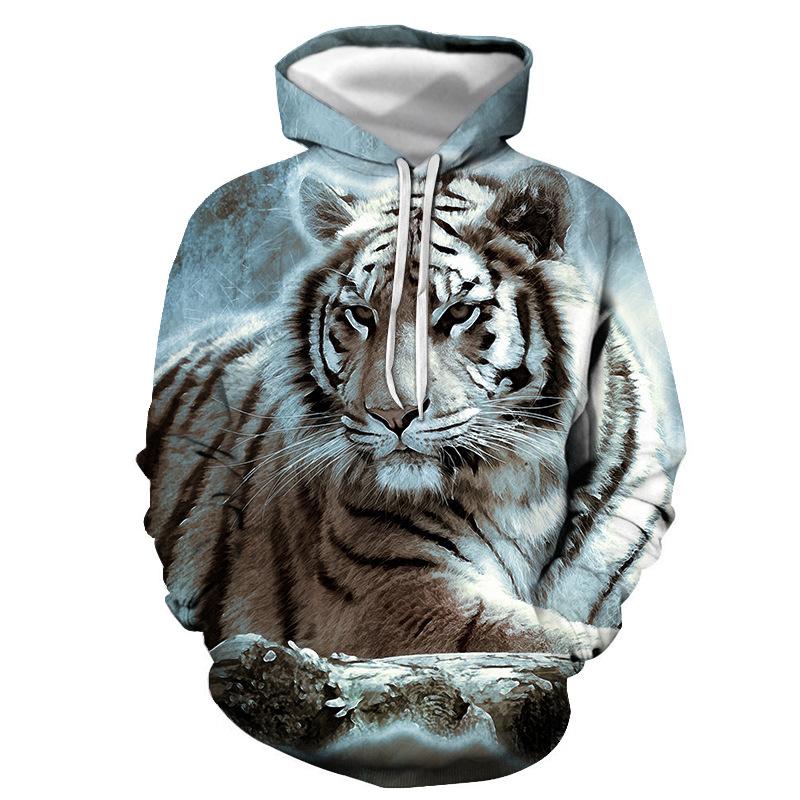tiger zip up moletom com capuz