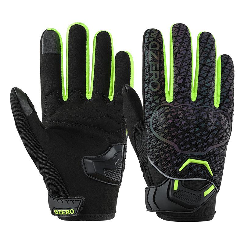 

Cycling gloves Outdoor touch screen shock absorption Night riding reflective strip Motorcycle gloves Men s and women s models XL（147g±4） фарби люмінесцентні зелений колір