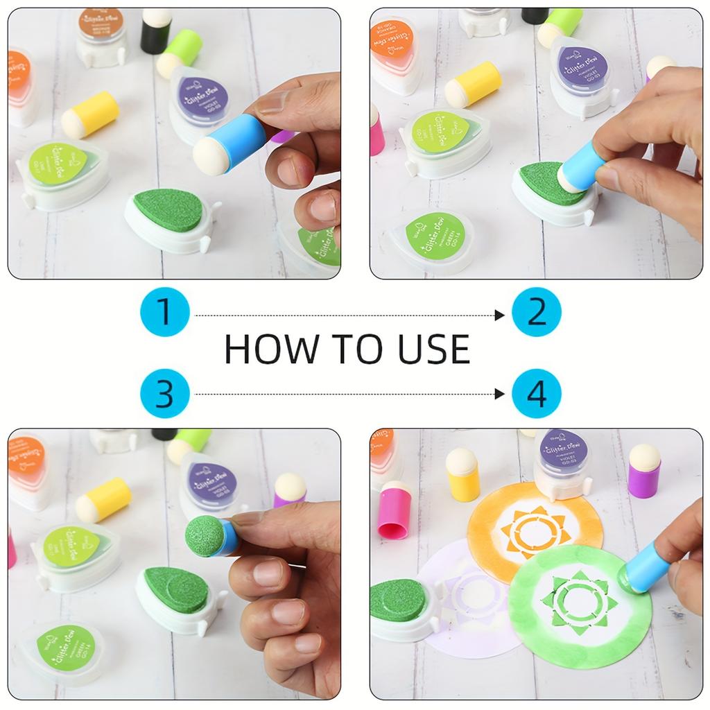 Professional Craft Finger Sponge Daubers Set - &, Durable ABS Material, for Card Making, Painting, Stamping, Ink, Artistic Use
