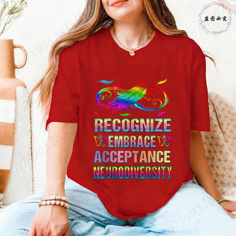 In A World Where You Can Be Anything Be Kind TShirt Women Autism Awareness Puzzle Tees Butterfly Feather Inspirational Tops