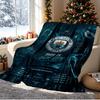 Manchester City FC Pattern Blanket for Home Decoration, Bed, Sofa, Car Travel, Camping, Suitable for All Seasons, Birthday Christmas Gift