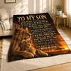Mother Lioness Cub Coral Fleece Blanket To My Son Quote Decor