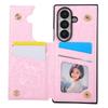 For Samsung Galaxy Z Fold7 5G Case Flower Leather PC RFID Blocking Phone Cover Card Slots