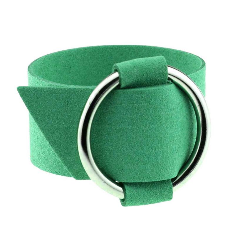 Kvinnemote sirkulær ring sjarmarmbånd bred fløyel flerfarget armbånd stor sirkel mansjett vintage klubbsmykker flanell justerbar armring