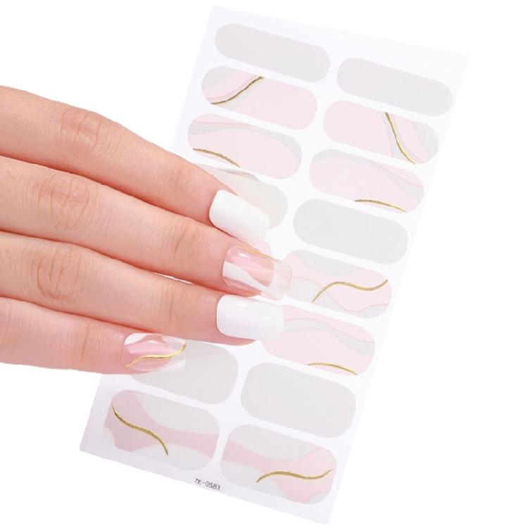 Nails Art Sticker Bronzing Nail Wraps Waterproof Gels Nail Strips with Nail File
