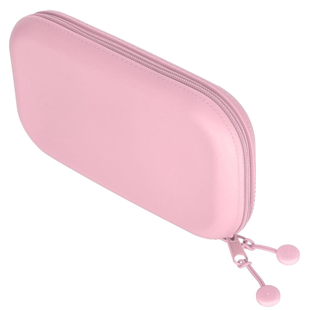 Silicone Pencil Case Pouch Storage with Zipper Student Stationary School Supplies LPink