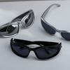 Men's Personalized and Fashionable Oval Frame Sunglasses Are Suitable for Daily Wear with Semi Enclosed Sports Glasses