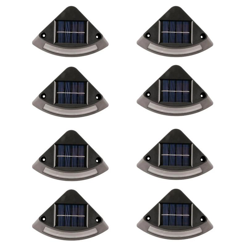 8pcs Waterproof Solar Step Lights Warm /White Light Easy To Use Stair Lighting Solar Powered Auto Switch Garden Walkway Light