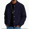 Autumn 2026 Men's Solid Color Casual Jacket - Simple Style, Long Sleeve, Button-Up, European & American Fashion.