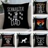 Miniature Schnauzer Dog Pillow Case Plush Fabric Soft Double Sided Print Home Sofa High Quality Cushion Cover Throw
