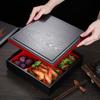 High-grade Business Lunch Box Japanese Wood Grain Sushi Set Lunch Box with Lid Multi-compartment Takeaway Fast Food Lunch Box