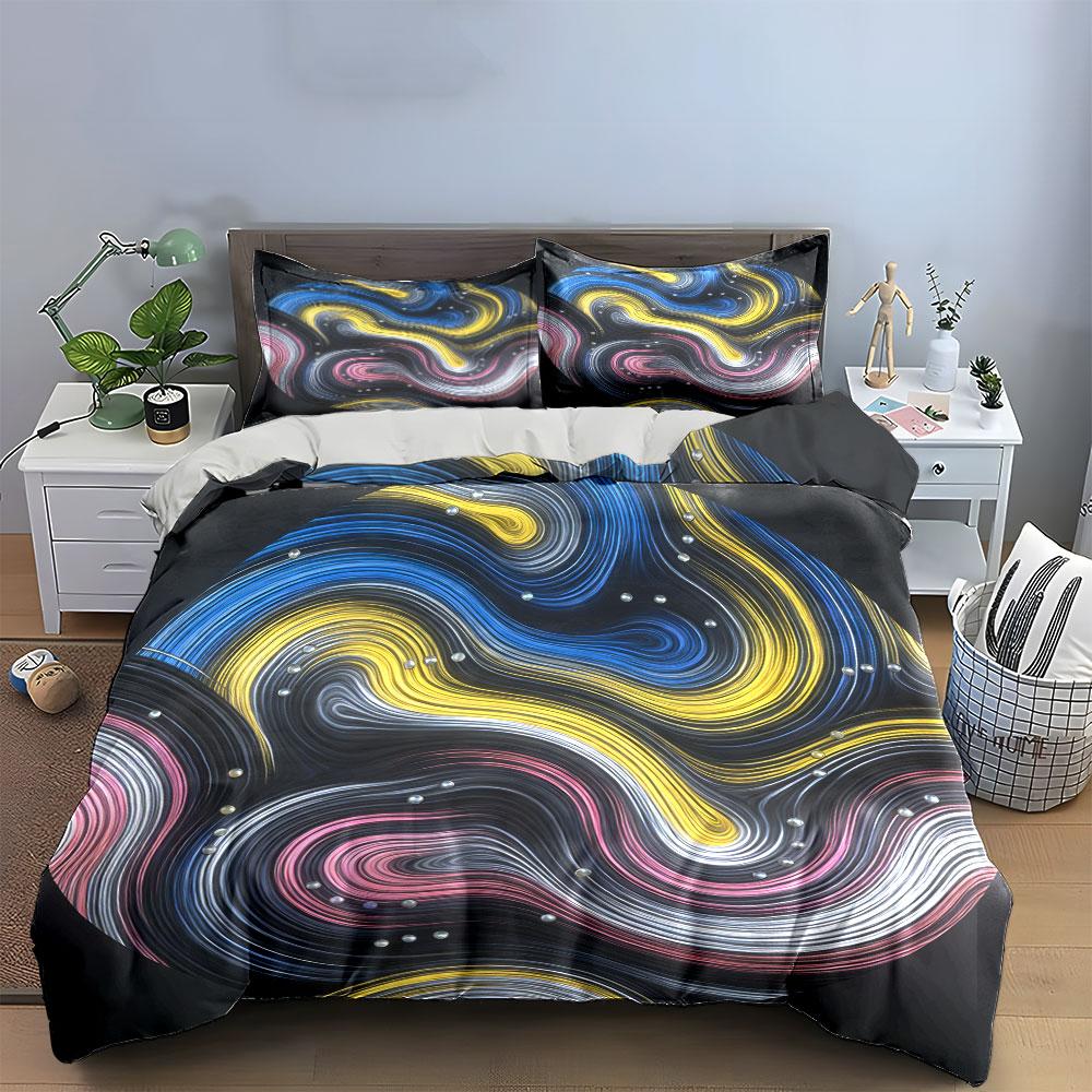 Abstract Decorative Set For Home Soft Comfortable Duvet Cover Bedding Set Included 1*Duvet Cover & 2*Pillowcases, Gift