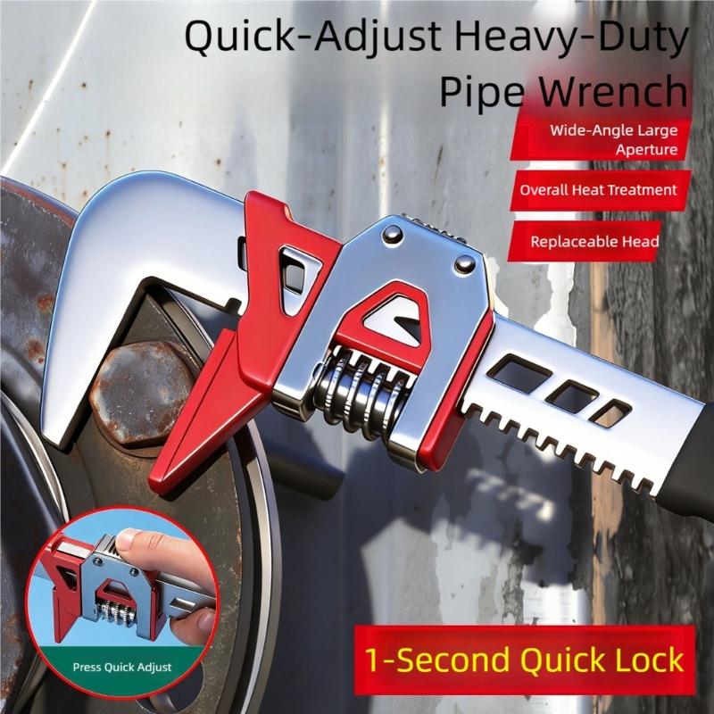 Pipe Wrench 12inch Carbon Steel Heavy Duty for Home Repair Building Project Residential Commercial Water Pipe Repair
