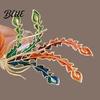 Phoenix Design Lapel Pin Brooch Retro Style with Faux Pearl