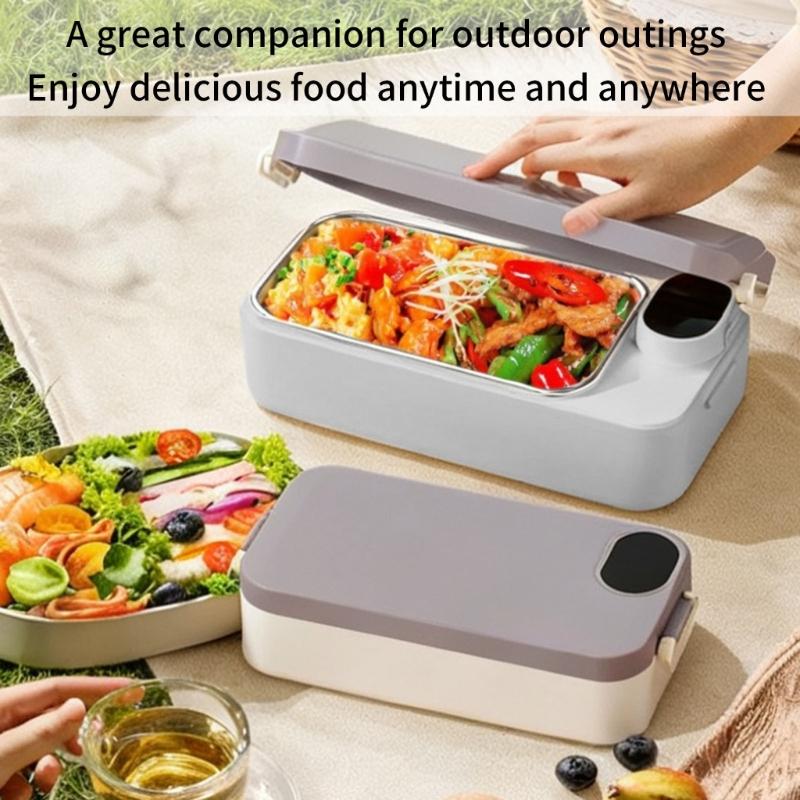 Insulated Food Container with Electric Heating System Stainless Steel Construction for Easy Cleaning and Durability