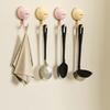 2Pcs Stylish Plastic Suction Cup Hook Decorative Reusable Clothes Towel Storage Hook No-drill Removable Towel Hanger Bathroom