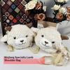 Fluffy Kawaii Sheep Plush Crossbody Bag Cute Cartoon Women Shoulder Purse Portable for Daily Use Teen Girls Gift